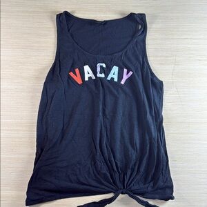 Torrid Black 'Vacay'‎ Knot-Front Tank Top